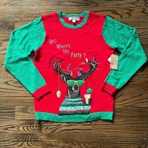 Ugly Christmas Sweater/ Reindeer with Beer Sweater/ Christmas Party Sweater NEW